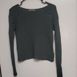 Rubbish Dark Gray Knit Top With A Tear Weather Look